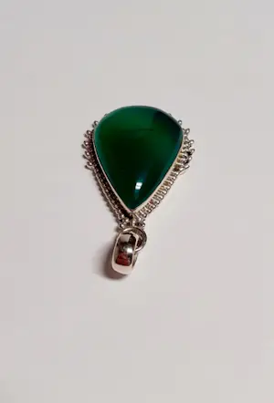 nieuwe Zilveren hanger met groene onyx kopen? Bied vanaf 60!