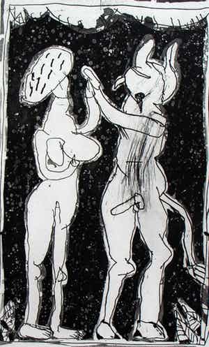 Lucebert - Ets: Paradijs + gedicht - 1981 verkocht voor € 150!