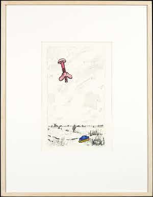 Pieter Holstein - Handgekleurde litho, Zonder titel - Ingelijst verkocht voor € 35!