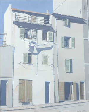 Johannes Herbert Plokker - Gouache op papier, Marseille - Ingelijst kopen? Bied vanaf 50!