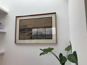 Jan Giesen - Kustgezicht - Houtsnede, Ingelijst kopen? Bied vanaf 40!