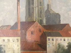Louis Artan - Stadsgezicht met kathedraal kopen? Bied vanaf 250!