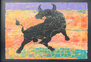 Leon Bosboom - Acryl op papier, Me voy 02 - Ingelijst kopen? Bied vanaf 200!