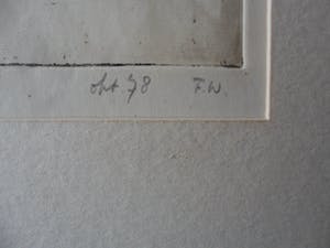 Frits Lindeman - Ets, Man met zeis. kopen? Bied vanaf 30!