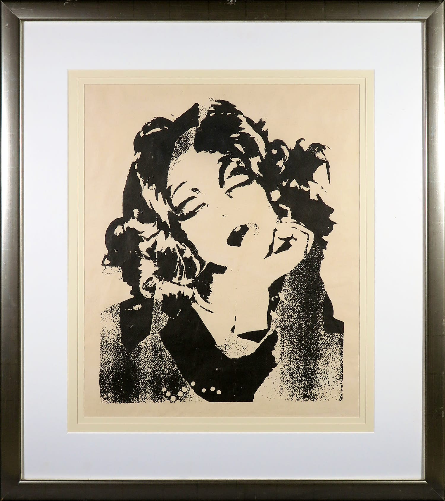 Andy Warhol - Zeldzame zeefdruk uit de serie Ladies and Gentlemen - Ingelijst verkocht voor € 1!