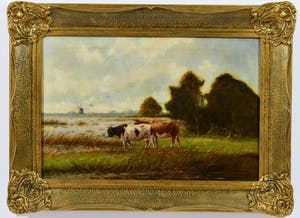 Adriaan Marinus Geijp - (1855-1926) - "Koeien in Hollands Polderlandschap" kopen? Bied vanaf 400!