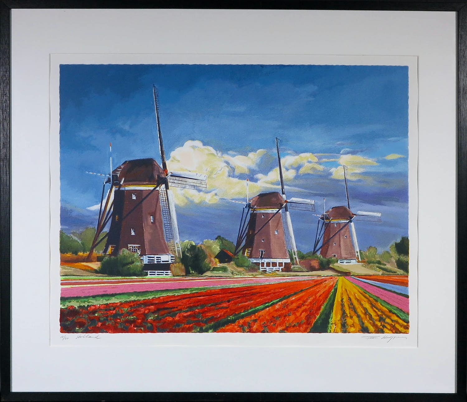 Toon Kuijpers - Zeefdruk, Holland - Ingelijst verkocht voor € 40!