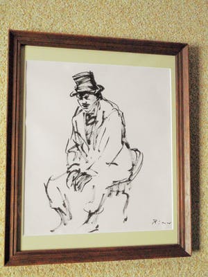 Willy Rieser - Penseeltekening - Portret Acteur in kostuum kopen? Bied vanaf 40!