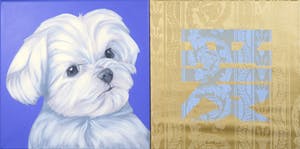 Jan Bollaert - Acryl op doek en textiel, Puppylove kopen? Bied vanaf 80!