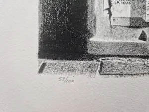 Frans Clement - Grote monochrome litho "Amsterdamse G.E.B. "splitskast" bep. oplage (100) kopen? Bied vanaf 34!