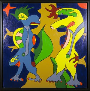 Hans Schoots - Acryl op doek, Zonder titel - Ingelijst (Groot) kopen? Bied vanaf 1!