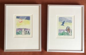 Greet Lyklema - 2 kleur etsen , mini-natuurtje 2 en 3, gesigneerd en ingelijst kopen? Bied vanaf 10!