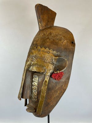 Makonde - 210807 - Tribal used African Markha and brass face - Mali. kopen? Bied vanaf 65!