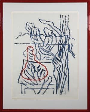 Jan Sierhuis - Kleurenets, Hand bij tafel met fles - Ingelijst kopen? Bied vanaf 70!