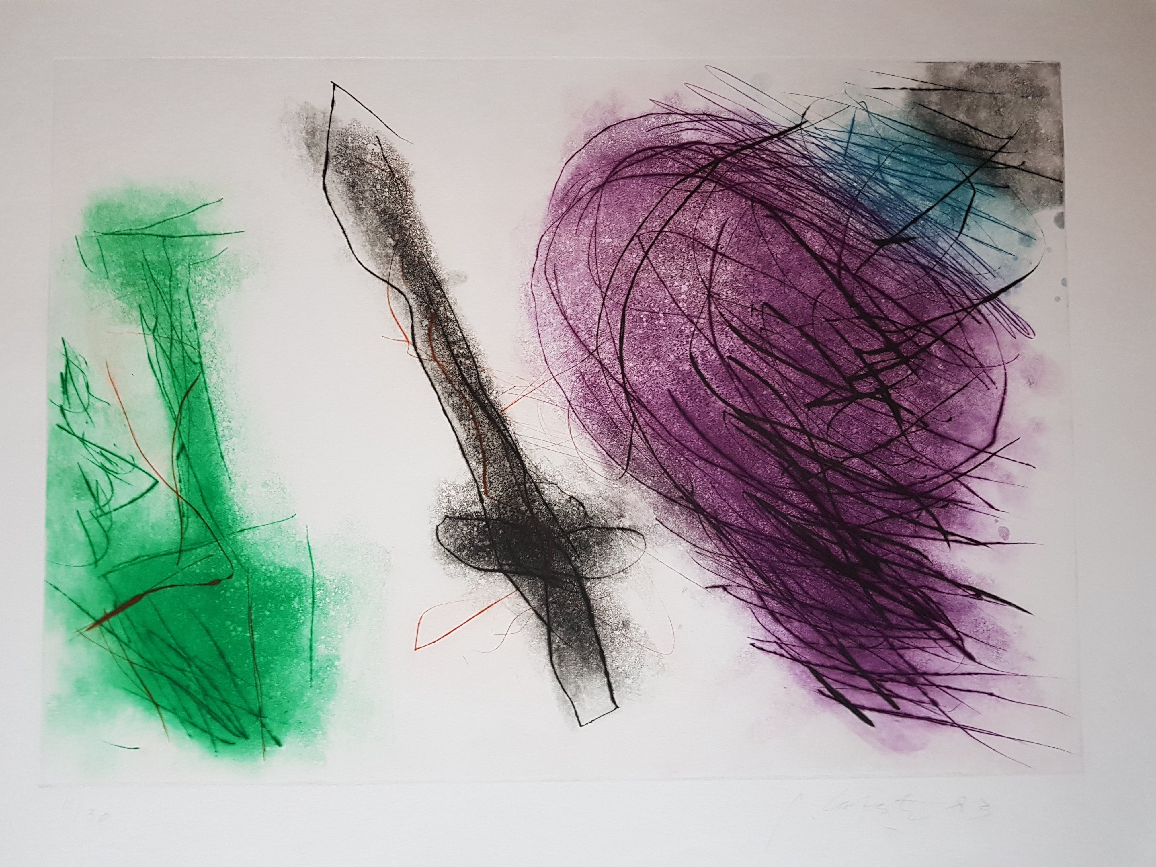 Ger Lataster - Grote ets/aquatint- 11-30, gesigneerd verkocht voor € 1!