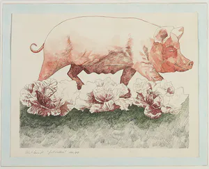 Nic Blans (jr.) - Pentekening, Het feestvarken kopen? Bied vanaf 40!