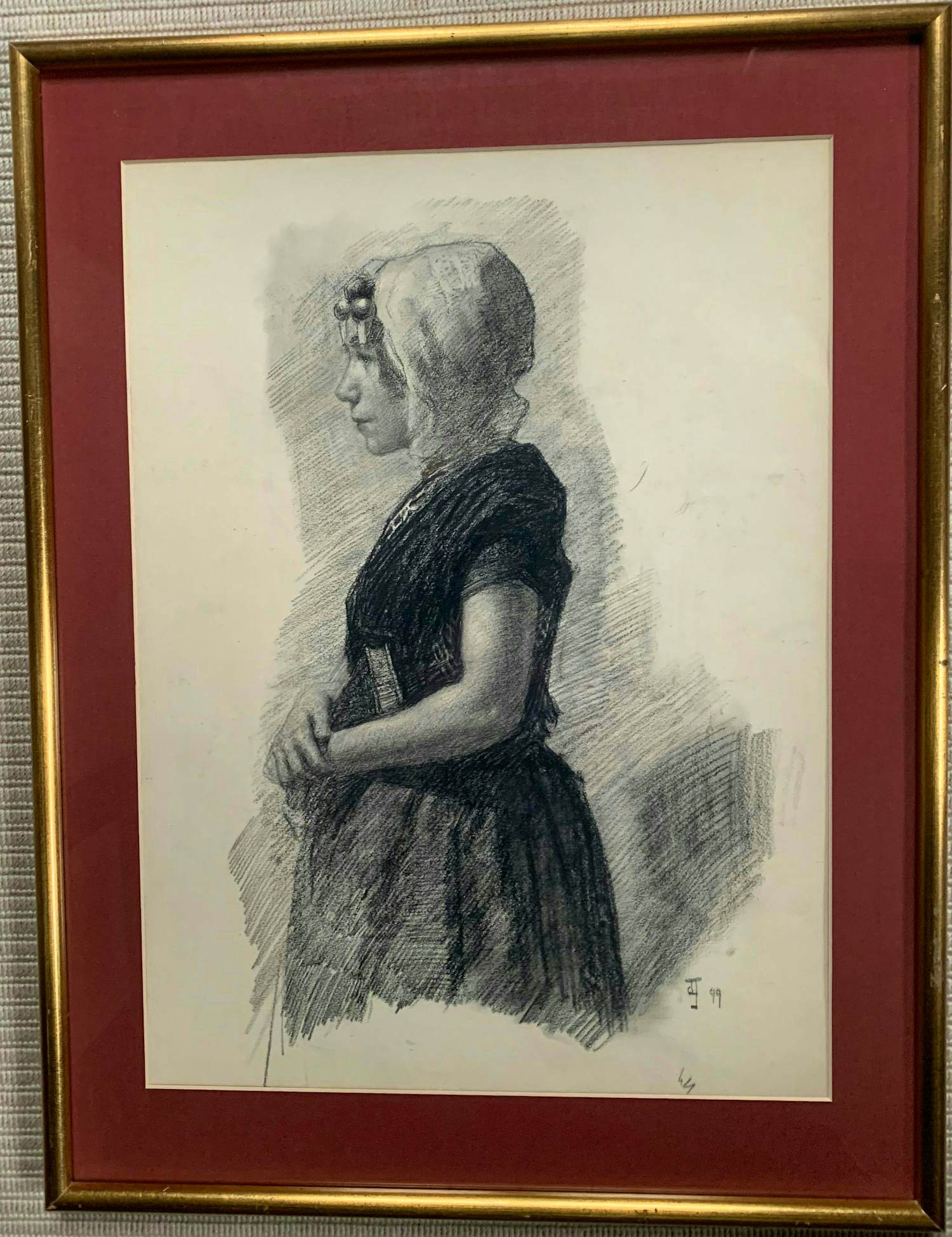 Johan Antonie de Jonge - 'Schevenings vissersmeisje' incl. 2 boeken over De Jonge kopen? Bied vanaf 445!