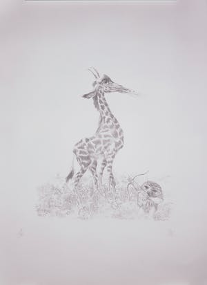 Peter Vos - Litho, De ontdekking van de giraffe kopen? Bied vanaf 80!