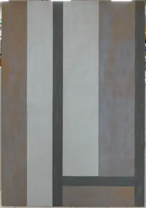 Rien Monshouwer - Acryl op doek, Compositie in grijs en zalm (Zeer groot) kopen? Bied vanaf 100!