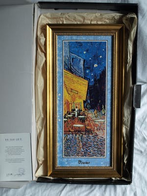 Curiosa - Ingelijste porseleinen wandtegel – Café de Nuit , Vincent van Gogh kopen? Bied vanaf 50!