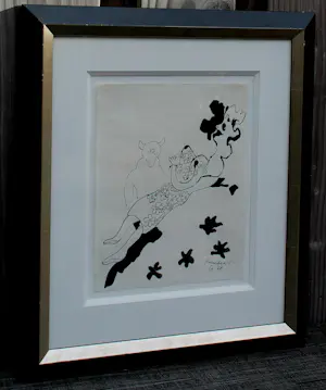 Lucebert - Ingelijste inkttekening - 1968 kopen? Bied vanaf 750!