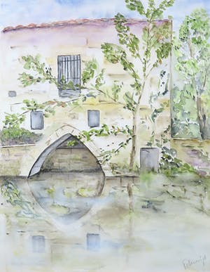 Niet of onleesbaar gesigneerd - Aquarel, Zonder titel - Ingelijst kopen? Bied vanaf 1!