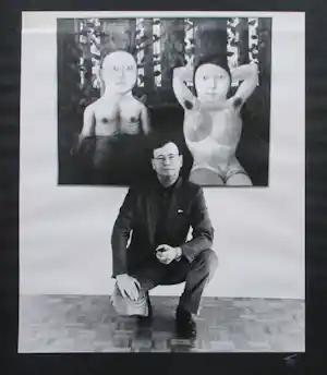 Marianne Dommisse - Portret van Co Westerik poserend voor eigen schilderij verkauft für € 65!