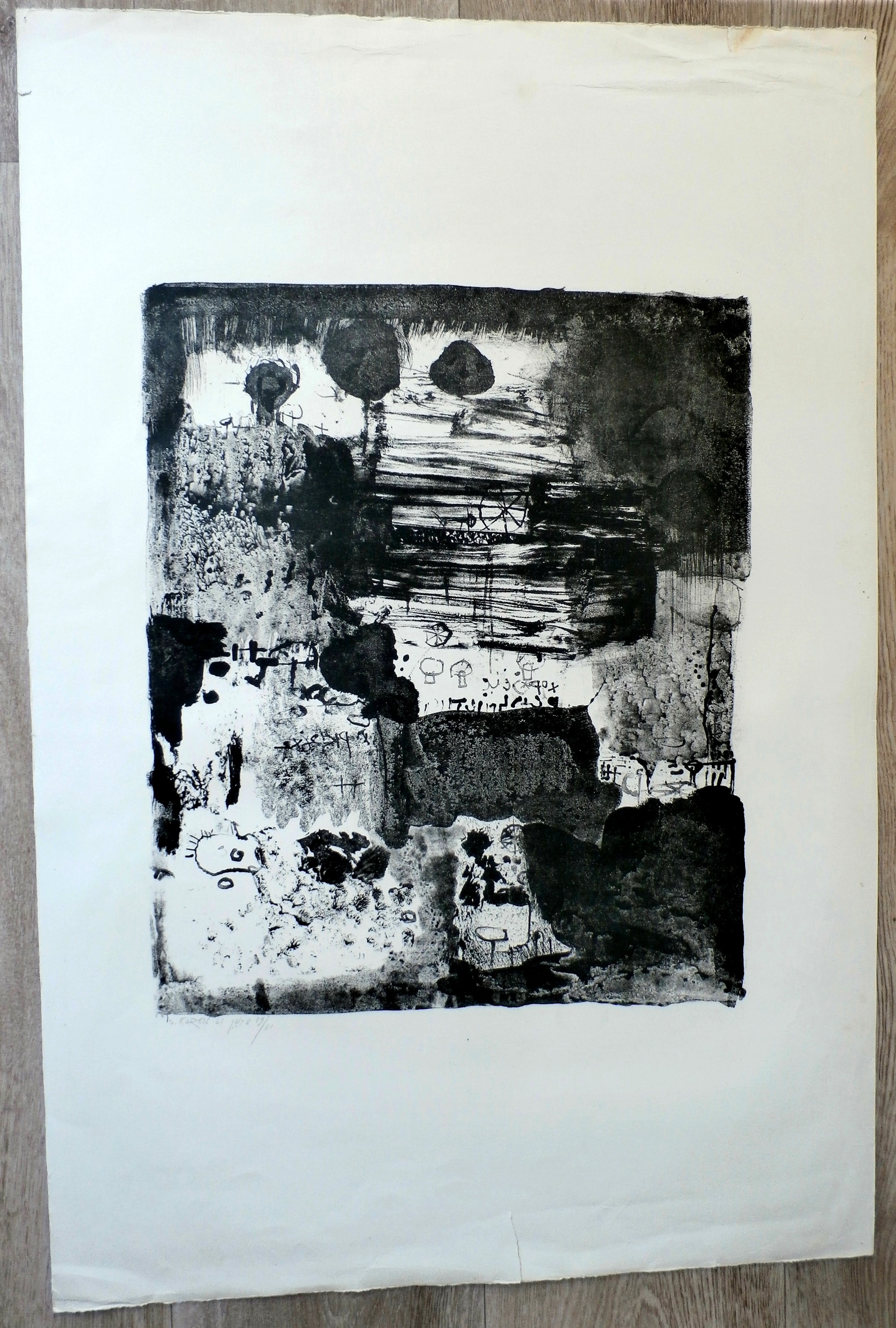 Shlomo Koren - litho: abstract - 1961 kopen? Bied vanaf 35!