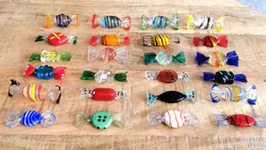 Seguso - 24x Murano Glas Snoepjes / Bonbons / Sweets - Vintage Kunst Venetië kopen? Bied vanaf 70!