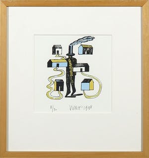 Hans Wap - Zeefdruk, Zonder titel - Ingelijst kopen? Bied vanaf 20!