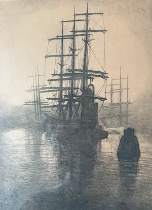 Antoon Derkzen van Angeren - Barken bij avond of Barken in de mist kaufen? Bieten Sie von 80!