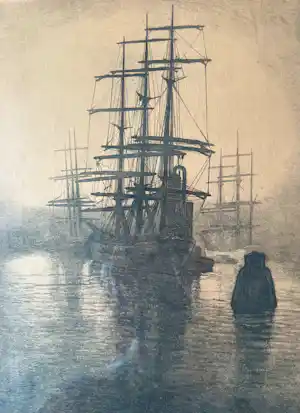 Antoon Derkzen van Angeren - Barken bij avond of Barken in de mist kaufen? Bieten Sie von 80!