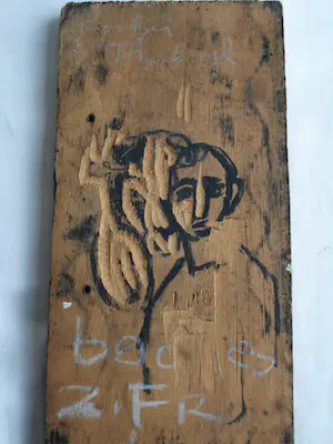 Fon Klement - Het houten drukblok van de houtsnede ‘Bootjes Zuid-Frankrijk’ uit 1957 kopen? Bied vanaf 75!