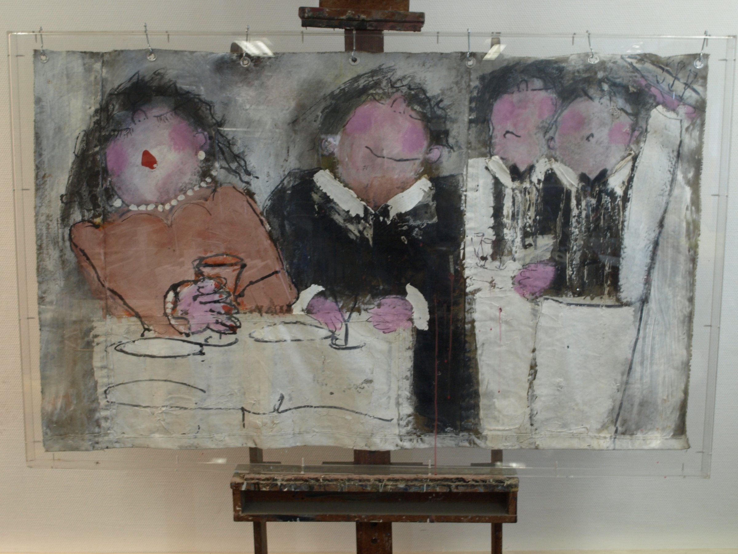 Buy Gerdine Duijsens-Kroezen - Acrylverf op canvas, opgehangen in een bekisting van dik plexiglas, 100 x 160 cm? Bid from 300!