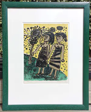 Corneille - Les deux soeurs, litho (mooi ingelijst) kopen? Bied vanaf 275!