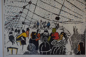 Frank Lodeizen - Zeefdruk - Handingekleurd - Zigeuners uit Amsterdam kopen? Bied vanaf 75!