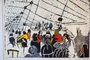 Frank Lodeizen - Zeefdruk - Handingekleurd - Zigeuners uit Amsterdam verkocht voor € 75!