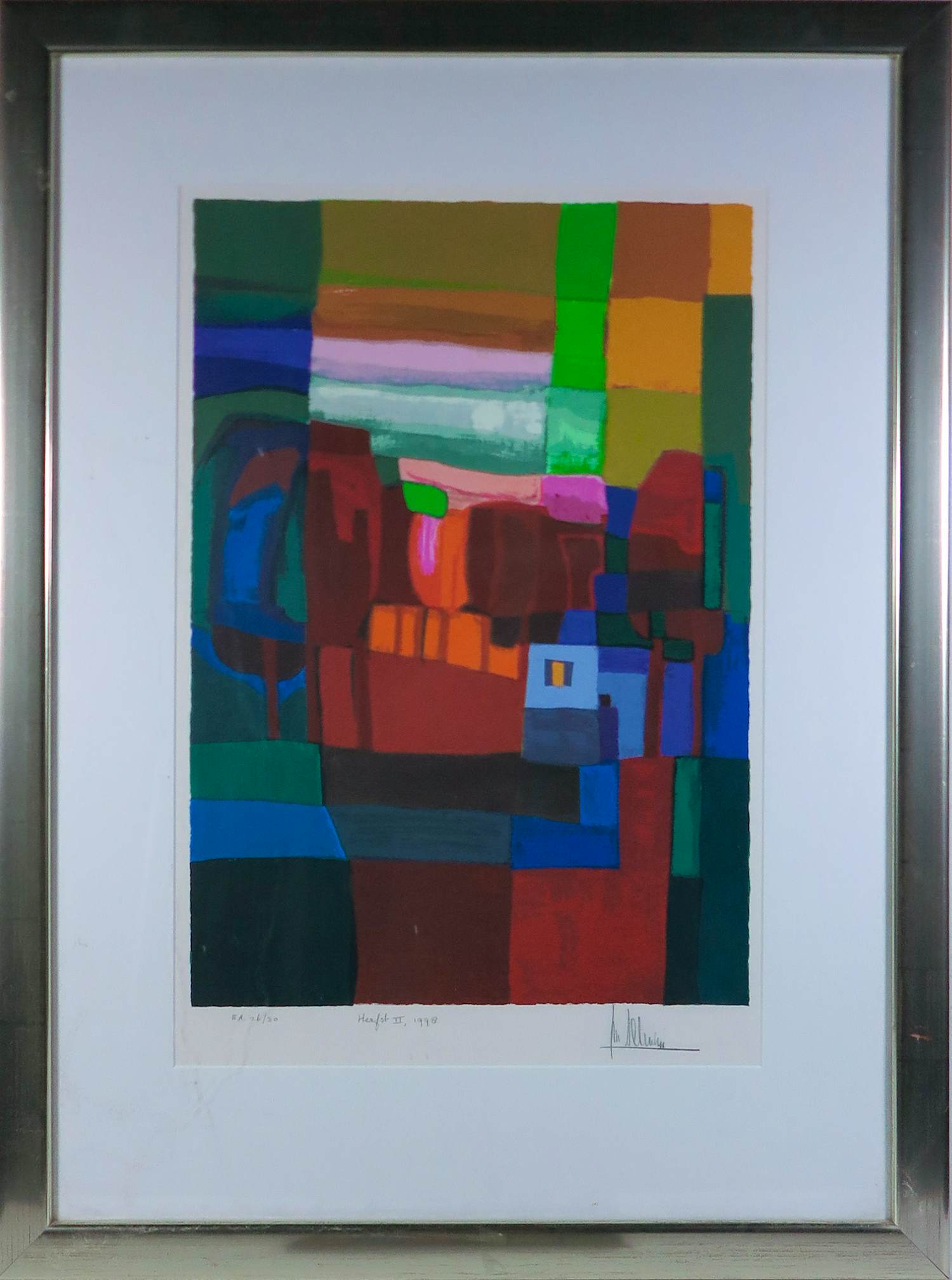 Ton Schulten - Zeefdruk op papier, Herfst II - Ingelijst kopen? Bied vanaf 300!