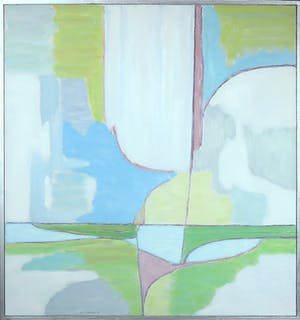 Paul Overhaus - Olieverf op doek, Land, lucht, water II - Ingelijst kopen? Bied vanaf 80!