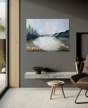 Buy Marie Louise Ogier - Landschaft mit See und Boot - ca. 1960 - XXL? Bid from 500!