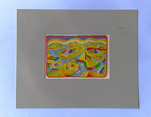 Louis Gans - Kleurrijke GOUACHE op papier "landschap met kerk en kapellen" - gesigneerd kopen? Bied vanaf 78!