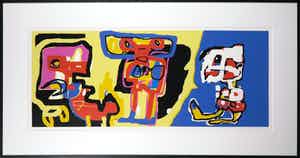 Jan te Wierik - Zeefdruk, Zonder titel - Ingelijst (Groot) verkocht voor € 160!