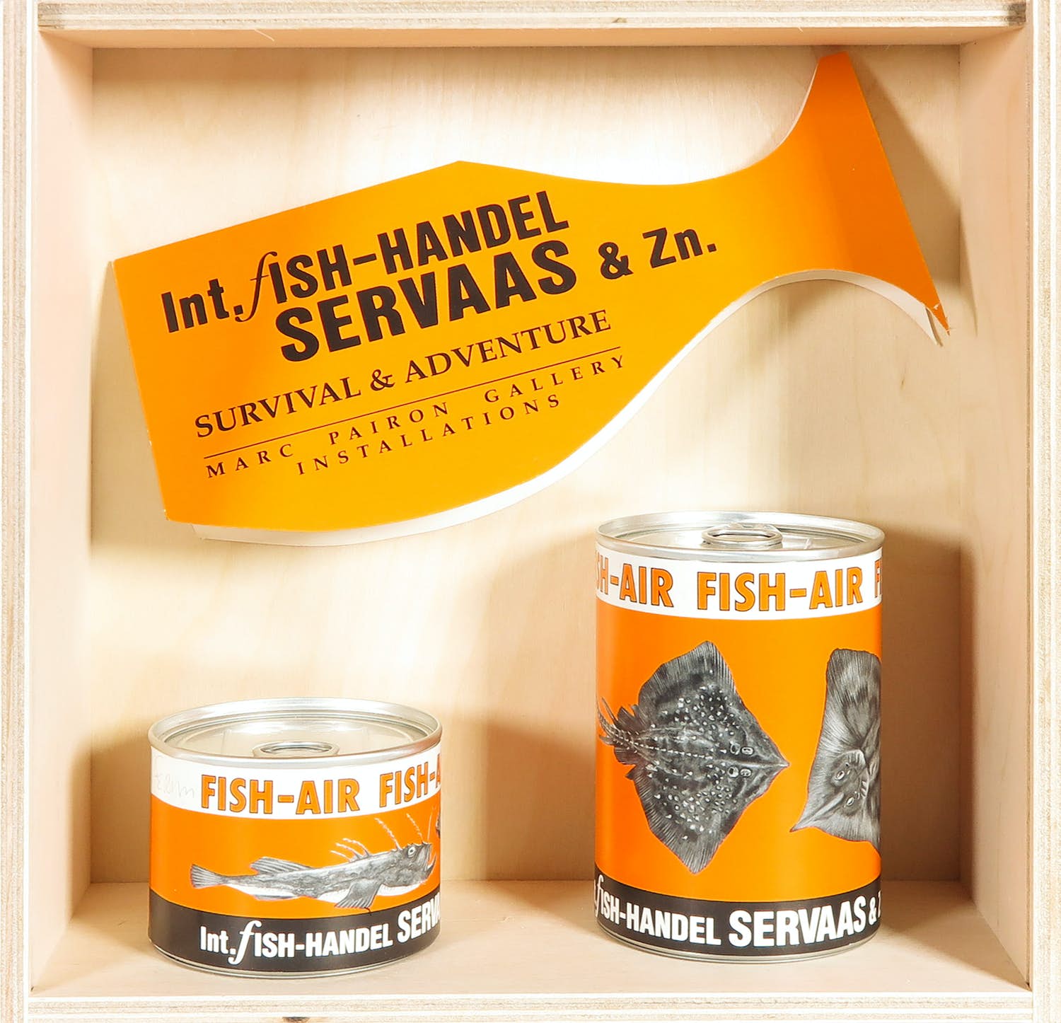 Servaas - Twee handgesigneerde blikjes en expositie uitnodiging, Fish-Air kopen? Bied vanaf 1!