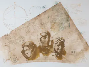 Leentje Linders - Kleurenets, Famous female flyers - Ingelijst (Groot) kopen? Bied vanaf 50!