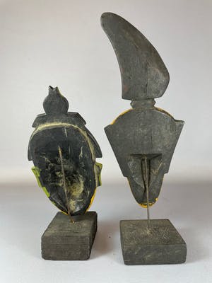 Yoruba - 2 African Yoruba passport masks - Nigeria. kopen? Bied vanaf 15!