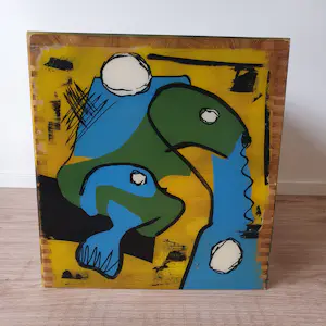 Christian van Hedel - Art Block L geel groen epoxy kopen? Bied vanaf 25!