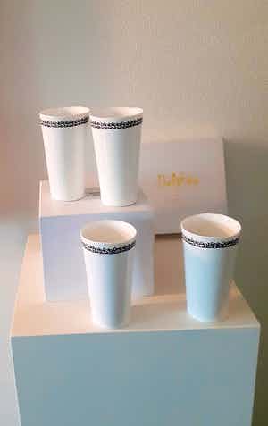 Delphine Boel - Blablabla 4 champagnemugs (or.verpakking en certificaat, niet meer in handel) verkocht voor € 89!