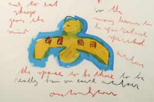 Anton Heyboer - Gouache en krijt op papier, Z.T. Dier en vogel - Ingelijst (Groot) kopen? Bied vanaf 200!