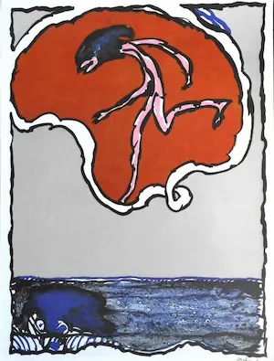 Pierre Alechinsky - Set van 3 Kleurenoffset-litho,s uit de FLYING OBJECT SERIE kopen? Bied vanaf 50!