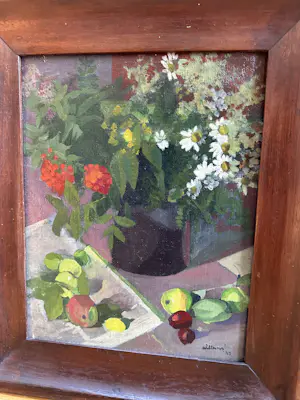 Joop Willems - Fruit en bloemen stilleven kopen? Bied vanaf 135!